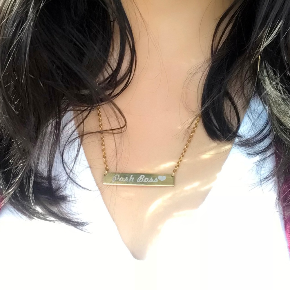Posh Boss Stainless Steel Gold Plated Necklace - Picture 3 of 5